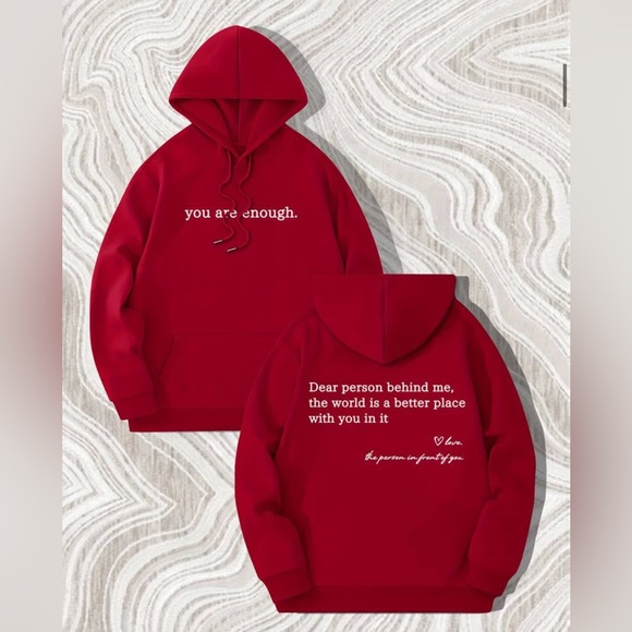 Graphic CUSTOM Designed Unisex “You Are Enough" Hoodie - Picture 1 of 2